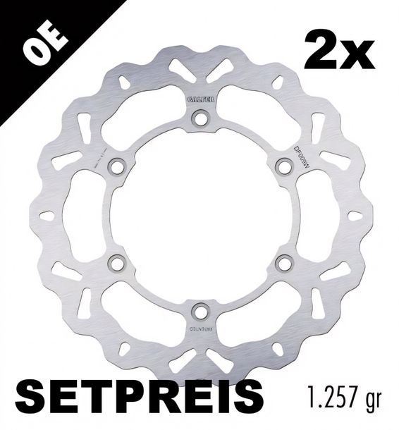 Brake disc Set Galfer 2x DF009W WAVE® with ECE R90 approval, rigid front 296x5mm for Honda CBR F NT V Deauville, Cagiva Grand Canyon Navigator ST Pan European CBS ABS TCS Year 1982 - 2016