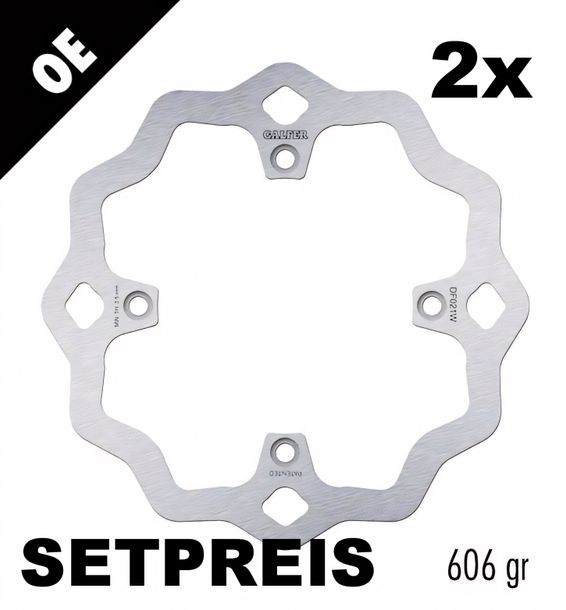 Bremsscheibe Set Galfer 2x DF021W WAVE® mit ECE R90 Zulassung, starr vorne 276x4mm für Honda XRV Africa Twin 750 ccm Bj. 1990 - 2003