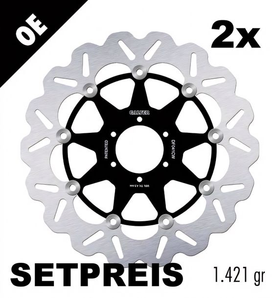 Bremsscheibe Set Galfer 2x DF041CW WAVE® mit ECE R90 Zulassung, schwimmend vorne 310x5mm für Honda CBR RR Fireblade 900 ccm Bj. 1998 - 1999