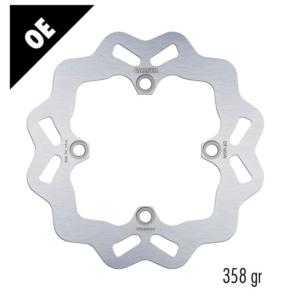 Bremsscheibe Galfer DF165W WAVE® mit ECE R90 Zulassung, starr hinten 184x3mm für Kawasaki KX, Suzuki RM 80 - 140 ccm Bj. 1989 - 2025