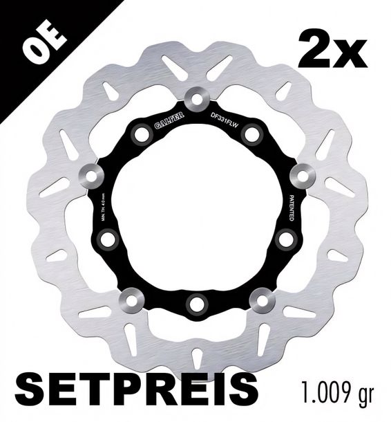Remschijf Set Galfer 2x DF331FLW WAVE® met ECE R90-goedkeuring, zwevend voor 260x4,5mm voor Suzuki AN Burgman 250 / 650 ccm Bouwjaar 2004 - 2007
