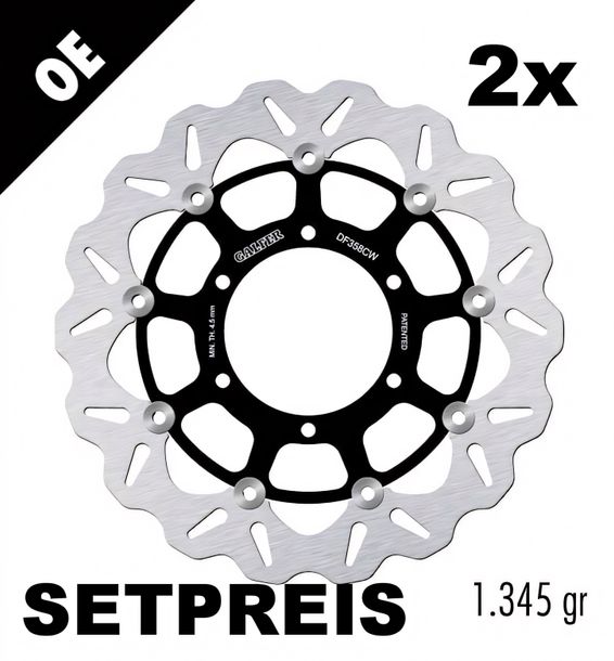 Bremsscheibe Set Galfer 2x DF358CW WAVE® mit ECE R90 Zulassung, schwimmend vorne 310x5mm für Suzuki GSX-R GSX S 600 - 1000 ccm Bj. 2008 - 2021