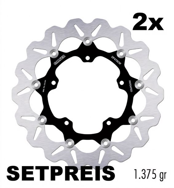 Bremsscheibe Set Galfer 2x DF475CW WAVE® mit ECE R90 Zulassung, schwimmend vorne 320x5mm für Yamaha MT-10 A SP YZF-R1 FZ1 Fazer N NA S SA 600 - 1700 ccm Bj. 2004 - 2023