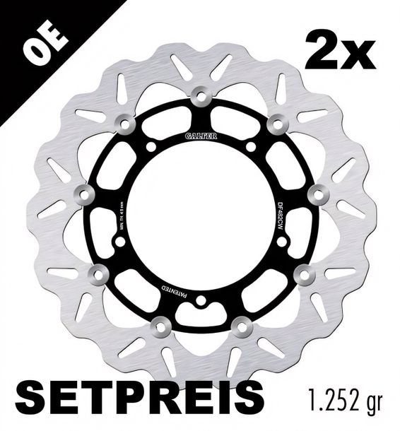 Bremsscheibe Set Galfer 2x DF482CW WAVE® mit ECE R90 Zulassung, schwimmend vorne 310x5mm für Yamaha FZ 8 N NA FZ8 Fazer S SA YZF-R6 600 - 800 ccm Bj. 2005 - 2016
