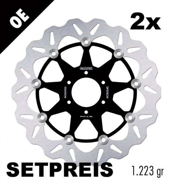 Bremsscheibe Set Galfer 2x DF676CW WAVE® mit ECE R90 Zulassung, schwimmend vorne 296x5mm für Honda GL 1 Gold Wing VFR F V-Tec ABS X Crossrunner XL V Varadero SE C Valkirie Bj. 1992 - 2023