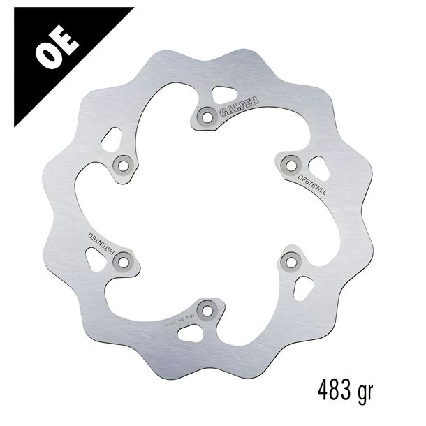 Remschijf Galfer DF678WLL WAVE® Racing Solid met ECE R90 goedkeuring, vast achter 220x4mm voor AJP PR4 Enduro Pro Supermoto, Gas EC FSE Honda CRF R RX Kawasaki KLX KX F Suzuki bouwjaar 1994 - 2025