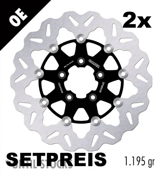 Bremsscheibe Set Galfer 2x DF680CW WAVE® mit ECE R90 Zulassung, schwimmend vorne 292x5mm für Harley Davidson FLHRC Road King Classic FLHTC Ultra FLHTCU Electra Glide FLHXI Bj. 1990 - 2023