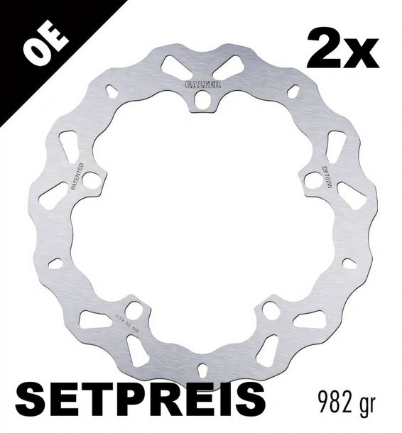 Bremsscheibe Set Galfer 2x DF702W WAVE® mit ECE R90 Zulassung, starr vorne 305x4,5mm für BMW F GS R GT Adventure CL Edition 40 Years K LT Paris Dakar RS 750 - 1250 ccm Bj. 1993 - 2023