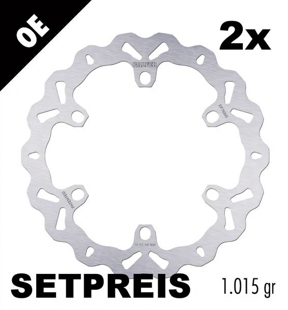 Brake disc Set Galfer 2x DF768W WAVE® with ECE R90 approval, rigid front 320x4,5mm for Ducati Multistrada S DS 1000 / 1100 ccm Year 2003 - 2009