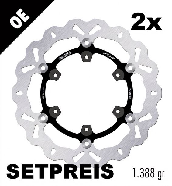 Bremsscheibe Set Galfer 2x DF770FLW WAVE® mit ECE R90 Zulassung, schwimmend vorne 300x5mm für KTM Adventure R S 990 ccm Bj. 2006 - 2014