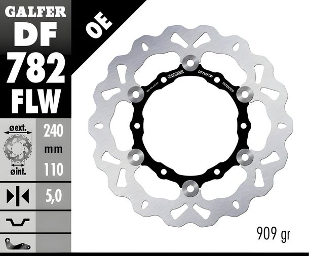 Bremsscheibe Galfer DF782FLW WAVE® schwimmend hinten 240x5mm für KTM SMC R ABS – Bild 2