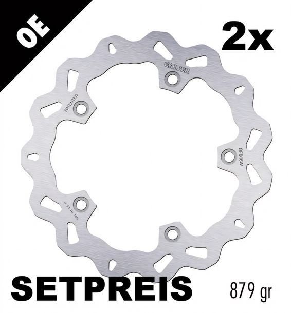 Bremsscheibe Set Galfer 2x DF816W WAVE® mit ECE R90 Zulassung, starr vorne 270x5mm für BMW C Sport ABS Highline, Triumph Tiger XC XCA XRX GT Yamaha YP R X-Max 400 - 800 ccm