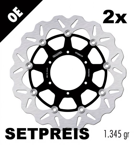 Brake disc Set Galfer 2x DF909CW WAVE® with ECE R90 approval, floating front 310x5mm for Honda ST Pan-European 1300 ccm Year 2001 - 2017