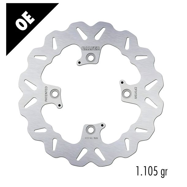 Bremsscheibe Galfer DF915W WAVE® mit ECE R90 Zulassung, starr hinten 255x5,5mm für Triumph Bonneville T100 Scrambler Speedmaster Street EFI Thruxton Tiger XC XCA XRX ABS Adventurer Bj. 1999 - 2025