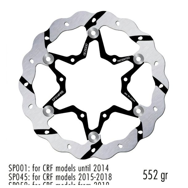 Bremsscheibe Galfer DF014FRS WAVE® Racing Oversize Grooved schwimmend vorne 270x3mm für Honda CR R CRF X, HM CRE F 125 - 500 ccm Bj. 1995 - 2015