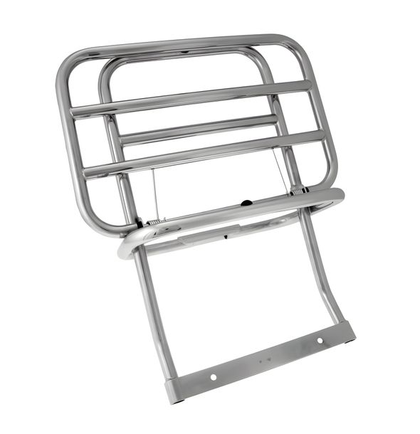 rack posteriore supporto bagaglio cromo: 38 x 25 centimetri RMS pieghevoli per Vespa PX80-200 / PE / Lusso / T5 Classic