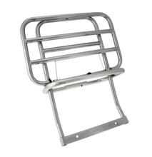 Porta-bagagem traseiro cromado, apoio de bagagem: 38 x 25cm dobrável RMS para Vespa PX80-200 / PE / Lusso / T5 Classic