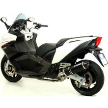 Uitlaatdemper Arrow Race-Tech Aluminium Dark, Carbon eindkap met goedkeuring voor Aprilia SRV, Gilera GP 800 / 850 ccm