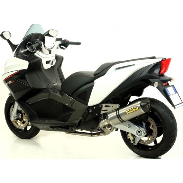 Arrow Race-Tech Titan rear muffler, carbon end cap with approval for Aprilia SRV, Gilera GP 800/ 850 ccm