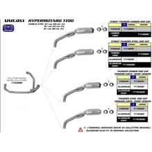 Arrow Set Street Thunder Carbon rear muffler, carbon end cap without approval for Ducati Hypermotard Evo S 1100 cc model 2007 - 2012