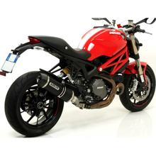 Arrow Race-Tech aluminium dark muffler, carbon end cap with approval for Ducati Monster Evo 1100 cc model year 2011 - 2013