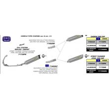 Pot d'échappement Arrow Street Thunder en aluminium, embout en acier inoxydable avec homologation pour Kawasaki Ninja R 250 cc modèle 2008 - 2012