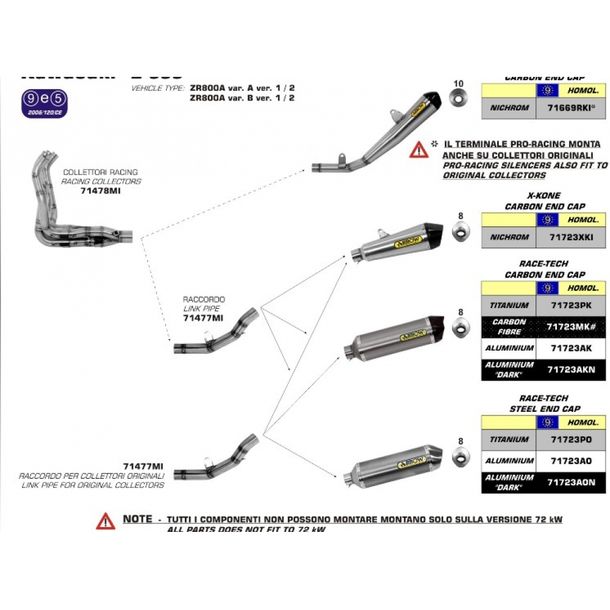 Auspuff Arrow Verbindungsrohr für original und Auspuff Arrowkrümmer ohne Zulassung
