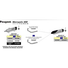 Achterdemper Arrow Race-Tech Aluminium Dark, Carbon eindkap met goedkeuring voor Peugeot Metropolis 400 ccm