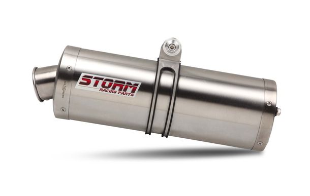 Uitlaat Storm SLIP-ON ovaal roestvast staal met ABE voor BMW R GS Adventure 1200 ccm Bj. 2004 - 2007