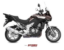 Auspuff Storm SLIP-ON oval Edelstahl mit ABE für Kawasaki KLZ Versys 1000 ccm Bj. 2012 - 2014