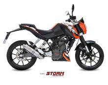 Výfuk Storm Kompletní systém 1x1 GP Nerezová ocel s ABE pro KTM Duke 125 / 200 ccm R.v. 2011 - 2016