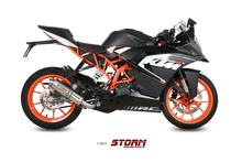 Auspuff Storm Komplettanlage 1x1 GP Edelstahl mit ABE für KTM RC 125 ccm Bj. 2014 - 2016