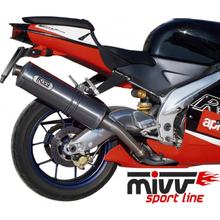 Auspuffanlage Mivv SLIP-ON Edelstahl Oval Sport für Aprilia RSV Mille 1000 ccm Bj. 1998 - 2003