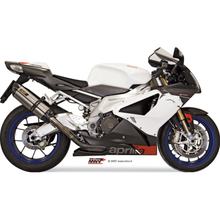 Auspuffanlage Mivv 2 SLIP-ON Edelstahl mit Carbon Kappe Suono Sport für Aprilia RSV Tuono R Mille 1000 ccm Bj. 2004 - 2009