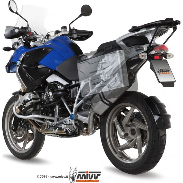 Auspuffanlage Mivv SLIP-ON Edelstahl mit Carbon Kappe Speed Edge Sport für BMW F R 800 ccm Bj. 2009 - 2016