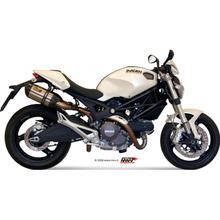 Auspuffanlage Mivv 2 SLIP-ON Edelstahl mit Carbon Kappe Suono Sport für Ducati Monster 696 ccm Bj. 2008 - 2014