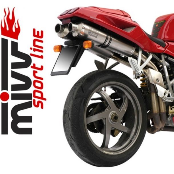 Auspuffanlage Mivv 2 SLIP-ON Titan Oval Sport für Ducati S R Biposto ST4 748 / 916 / 996 / 998 ccm Bj. 1994 - 2005