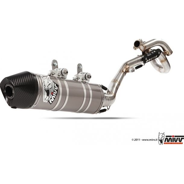 Exhaust system Mivv Complete system 1x1 Stainless steel with carbon cap Oval Stronger