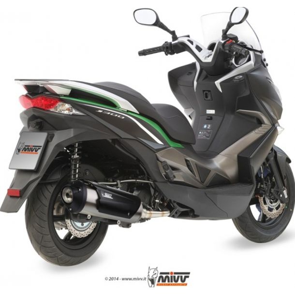 Auspuffanlage Mivv Komplettanlage 1x1 Edelstahl Urban für Kymco Downtown i , Kawasaki J / SE Dink Street Super 300 ccm