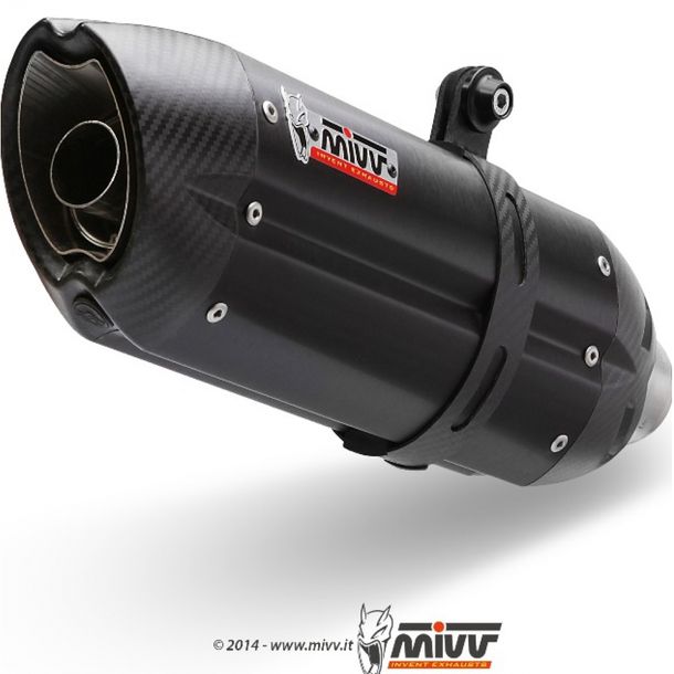 Auspuffanlage Mivv SLIP-ON Edelstahl schwarz Suono Sport für Kawasaki Ninja R Z 300 ccm Bj. 2013 - 2015