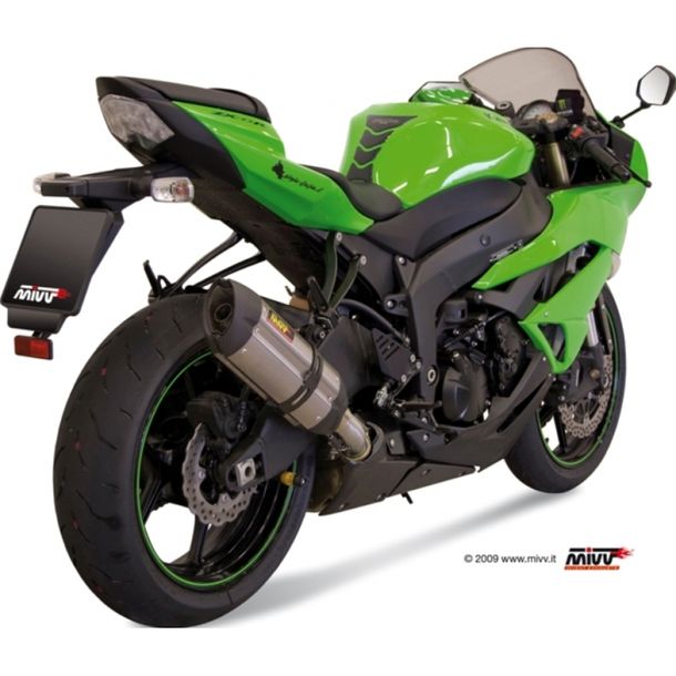 Auspuffanlage Mivv SLIP-ON Edelstahl mit Carbon Kappe Suono Sport für Kawasaki ZX-6R 600 / 636 ccm Bj. 2009 - 2016