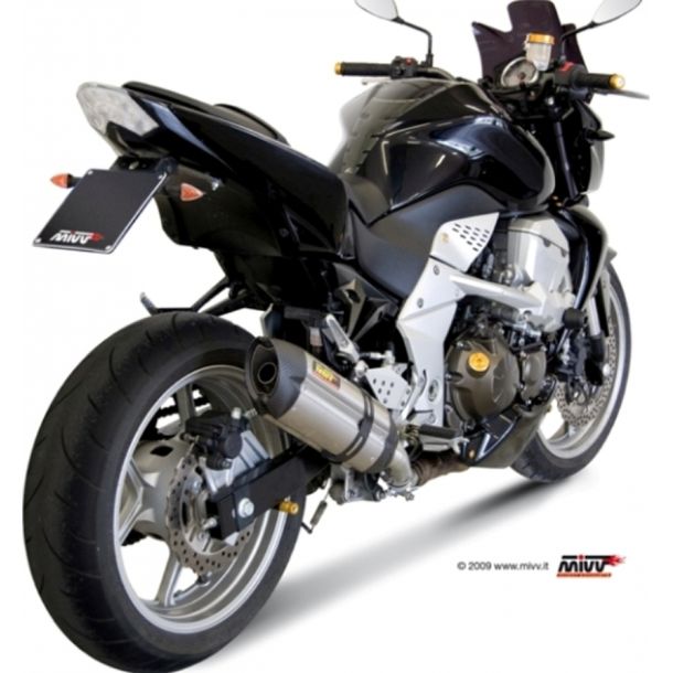 Auspuffanlage Mivv SLIP-ON Edelstahl mit Carbon Kappe Suono Sport für Kawasaki Z ABS 750 ccm Bj. 2007 - 2011