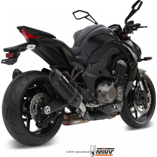Auspuffanlage Mivv 2 SLIP-ON Edelstahl schwarz Suono Sport für Kawasaki Z SX 1000 ccm Bj. 2014 - 2016