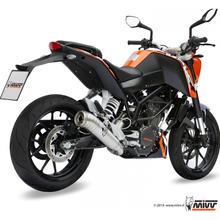 Sistema de Escape Mivv Completo 1x1 Aço Inoxidável Ghibli Sport para KTM Duke 125 / 200 ccm Ano 2011 - 2015