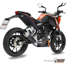Sistema de Escape Mivv Completo 1x1 Aço Inoxidável Preto GP Sport para KTM Duke 125 / 200 ccm Ano. 2011 - 2015