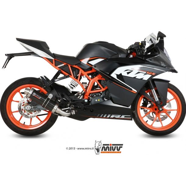 Auspuffanlage Mivv Komplettanlage 1x1 Carbon GP Sport für KTM RC 125 ccm Bj. 2014 - 2015