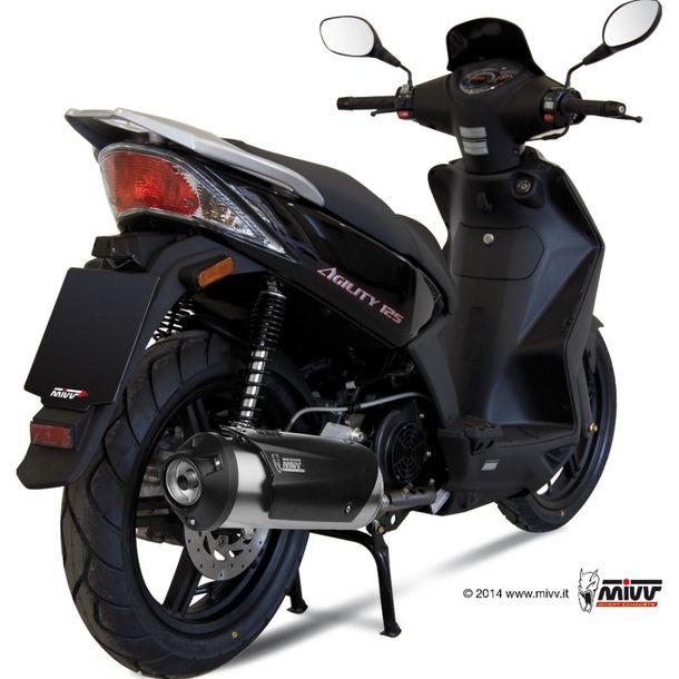 Auspuffanlage Mivv Komplettanlage 1x1 Edelstahl Urban für Kymco Agility R16 People S RS i 125 / 150 / 200 ccm