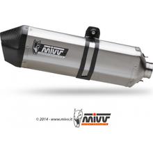 Sistema de Escape Mivv SLIP-ON Aço Inoxidável com Tampa em Carbono Speed Edge Sport para Suzuki DL V-Strom A / AJE XTA XTAUE 650 ccm Ano 2013 - 2016