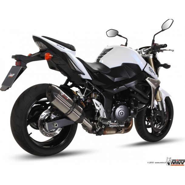 Auspuffanlage Mivv SLIP-ON Edelstahl mit Carbon Kappe Suono Sport für Suzuki GSR 750 ccm Bj. 2011 - 2014