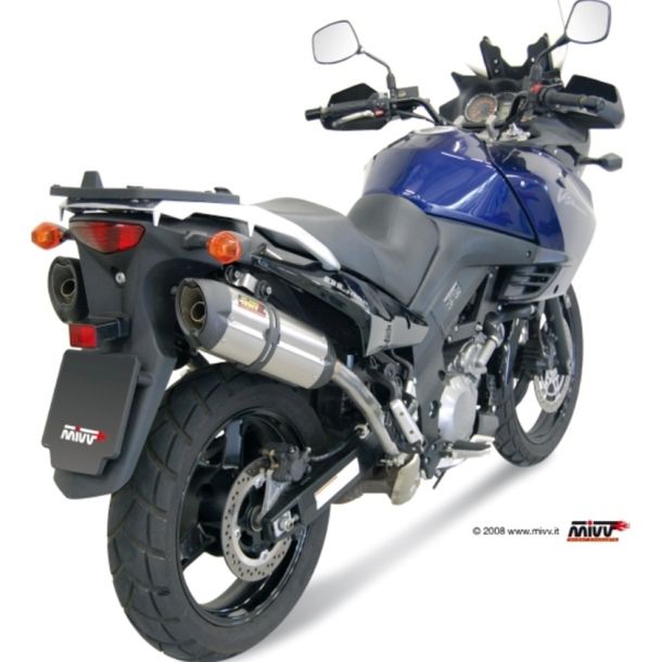 Auspuffanlage Mivv 2 SLIP-ON Edelstahl mit Carbon Kappe Suono Sport für Suzuki DL V-Strom ABS 1000 ccm Bj. 2002 - 2013